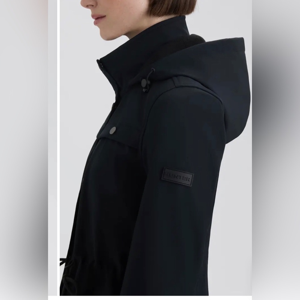 Hunter midnight Kate Water Repellent Hooded Softshell‎ Coat size large brand new